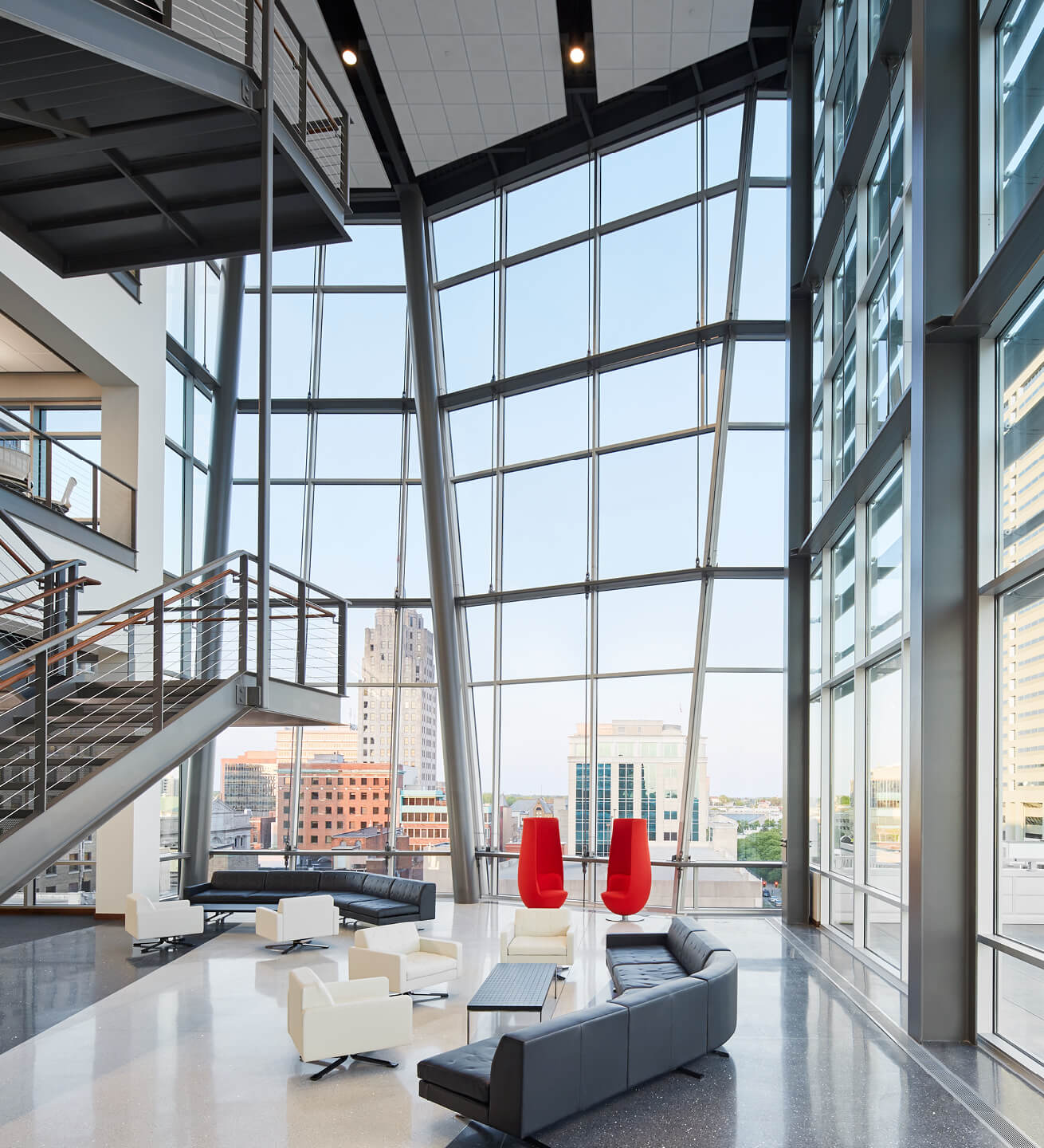 Haworth Marcel Wanders designs in a large office area lobby
