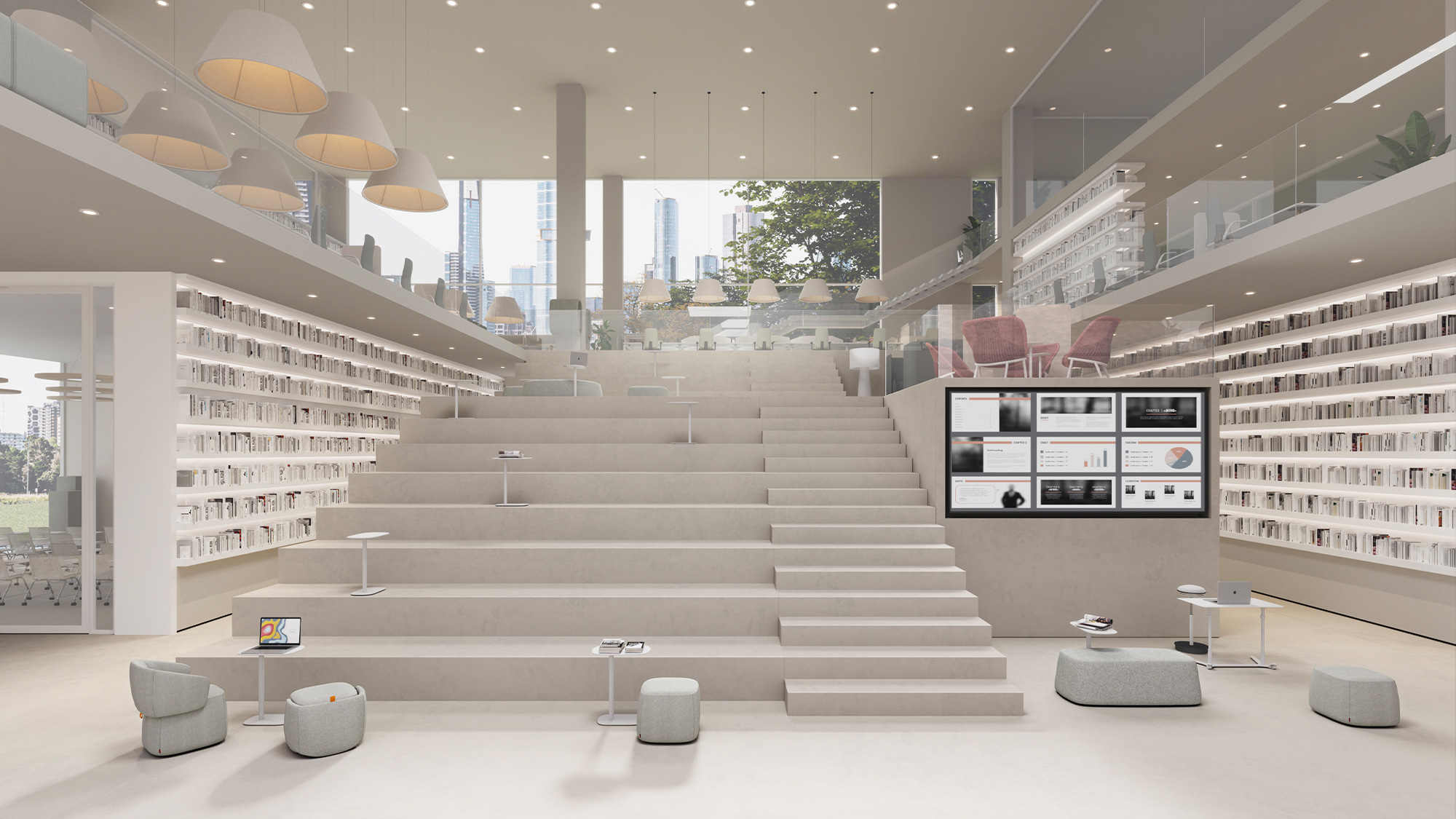 idea starter - rethinking education space scene, library lobby