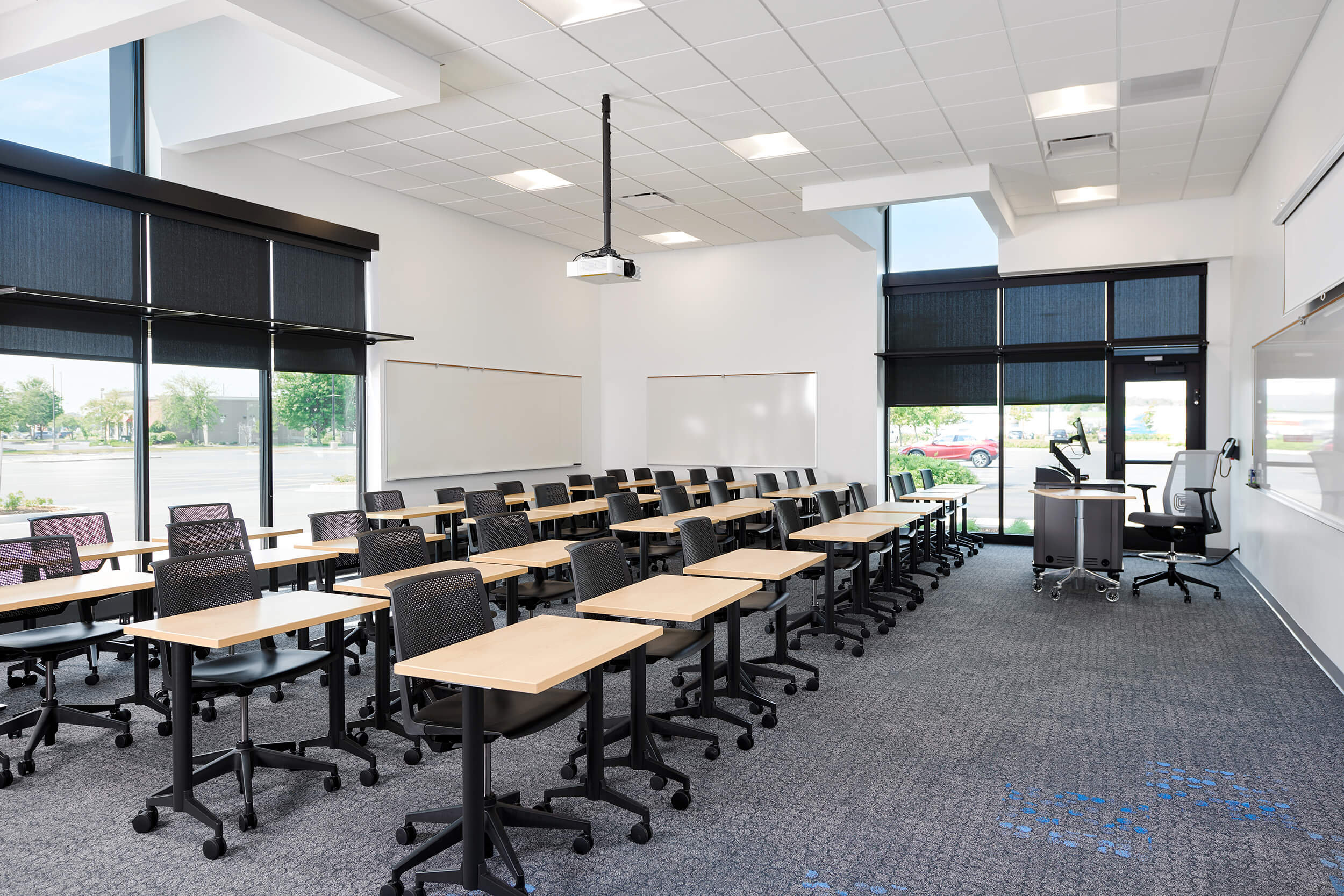 Haworth Very chairs and Planes tables in GRCC classroom