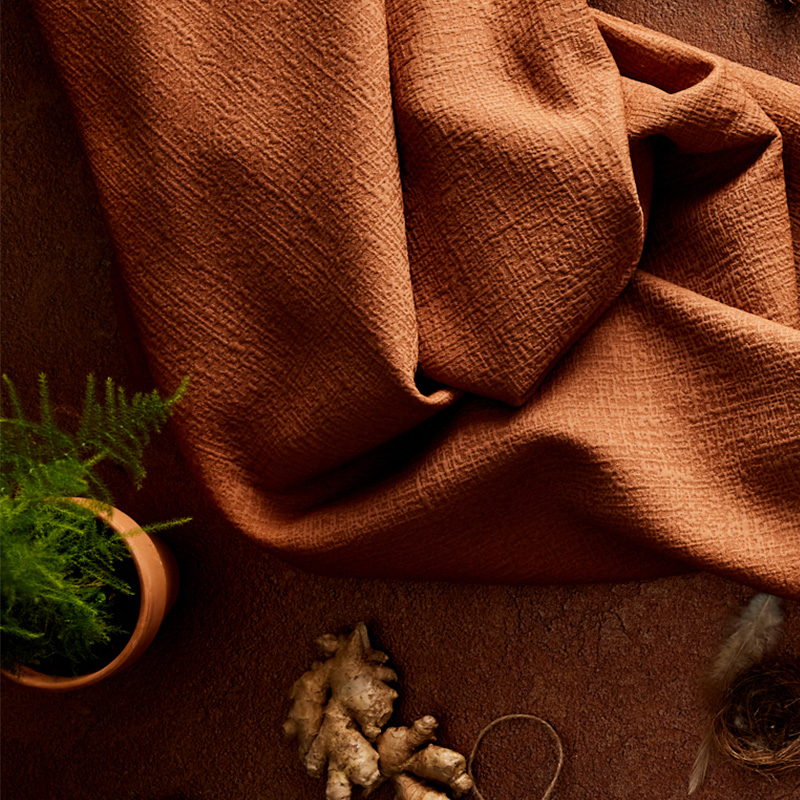 Haworth Scapes fabric in rusty brown shade