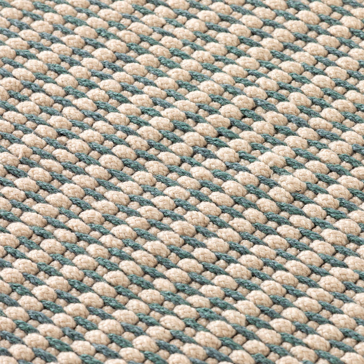 Haworth Cord Rug in white color with blue accent