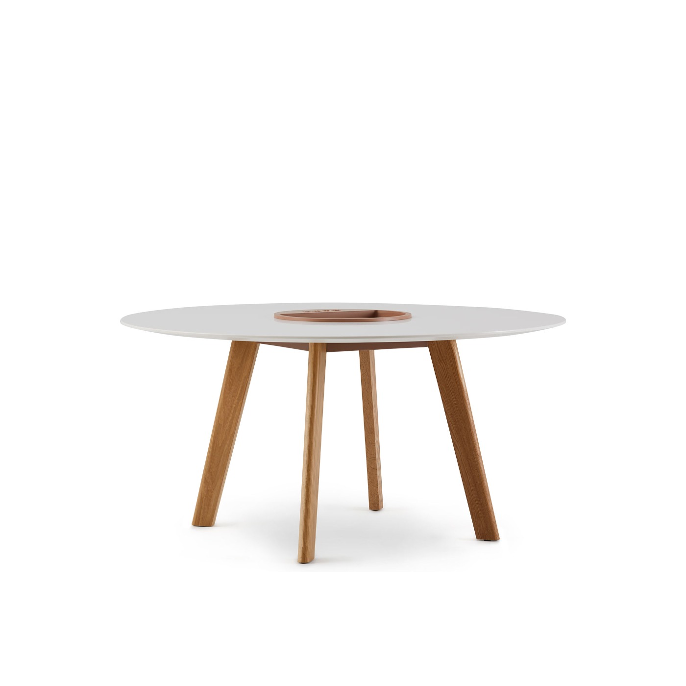 Haworth Immerse Table with 4 legs and circular white round top