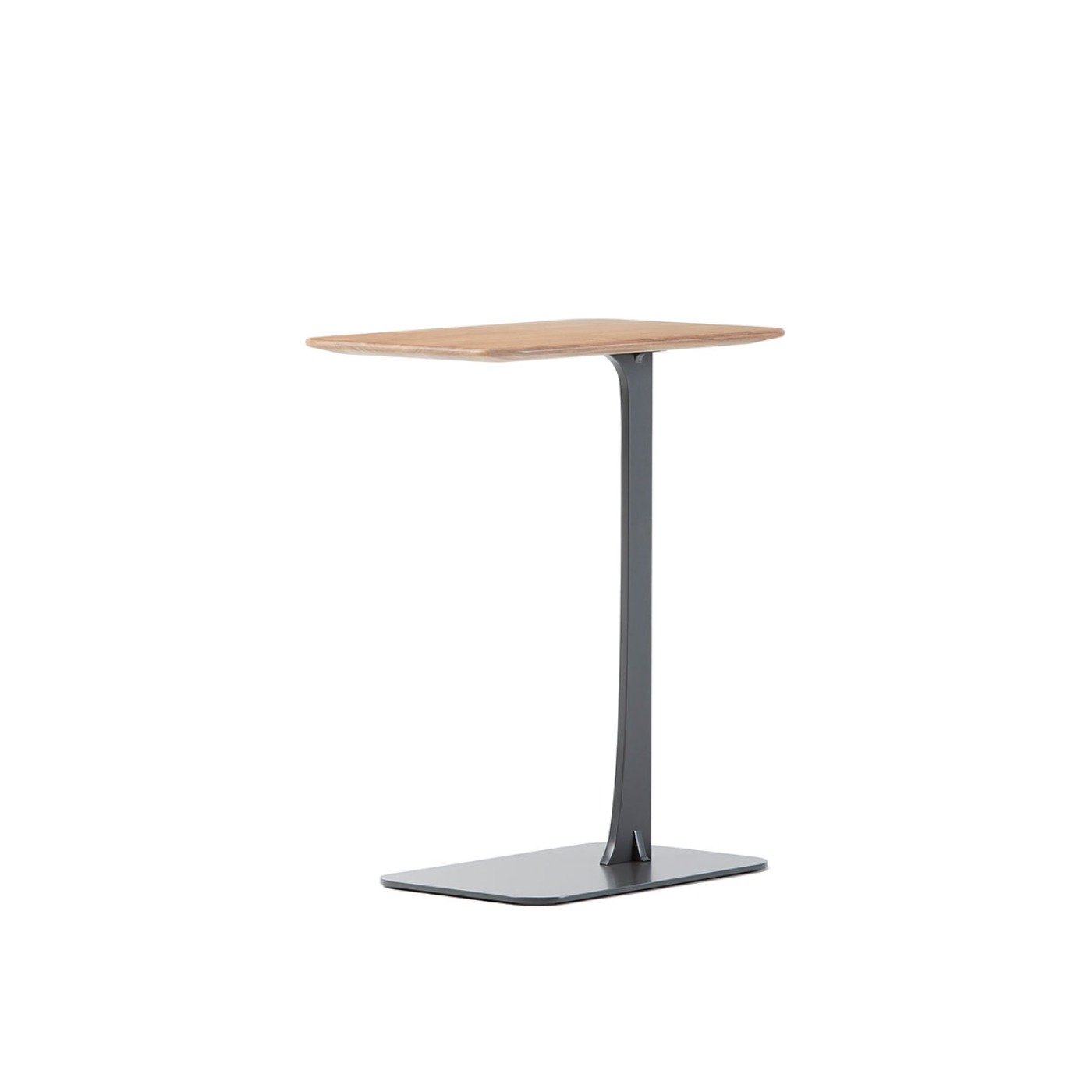 Haworth Larkin Table with white oak hardwood top and black base