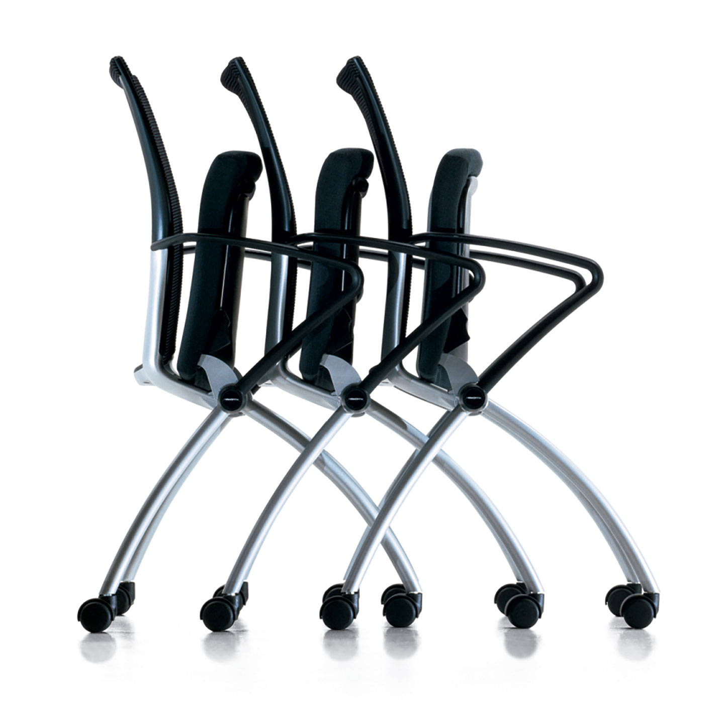 X99 Seminar chairs folded and stack together
