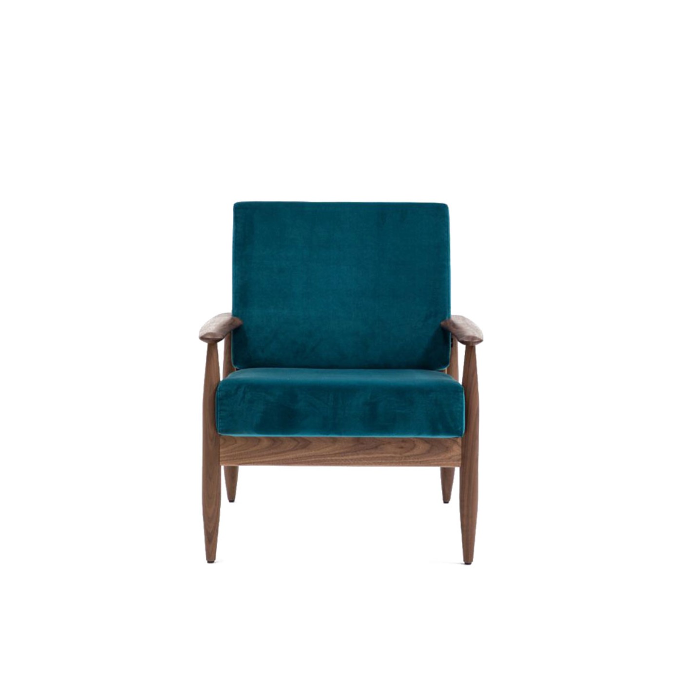 Haworth Buzzi Nordic ST100 lounge chair in teal blue suede