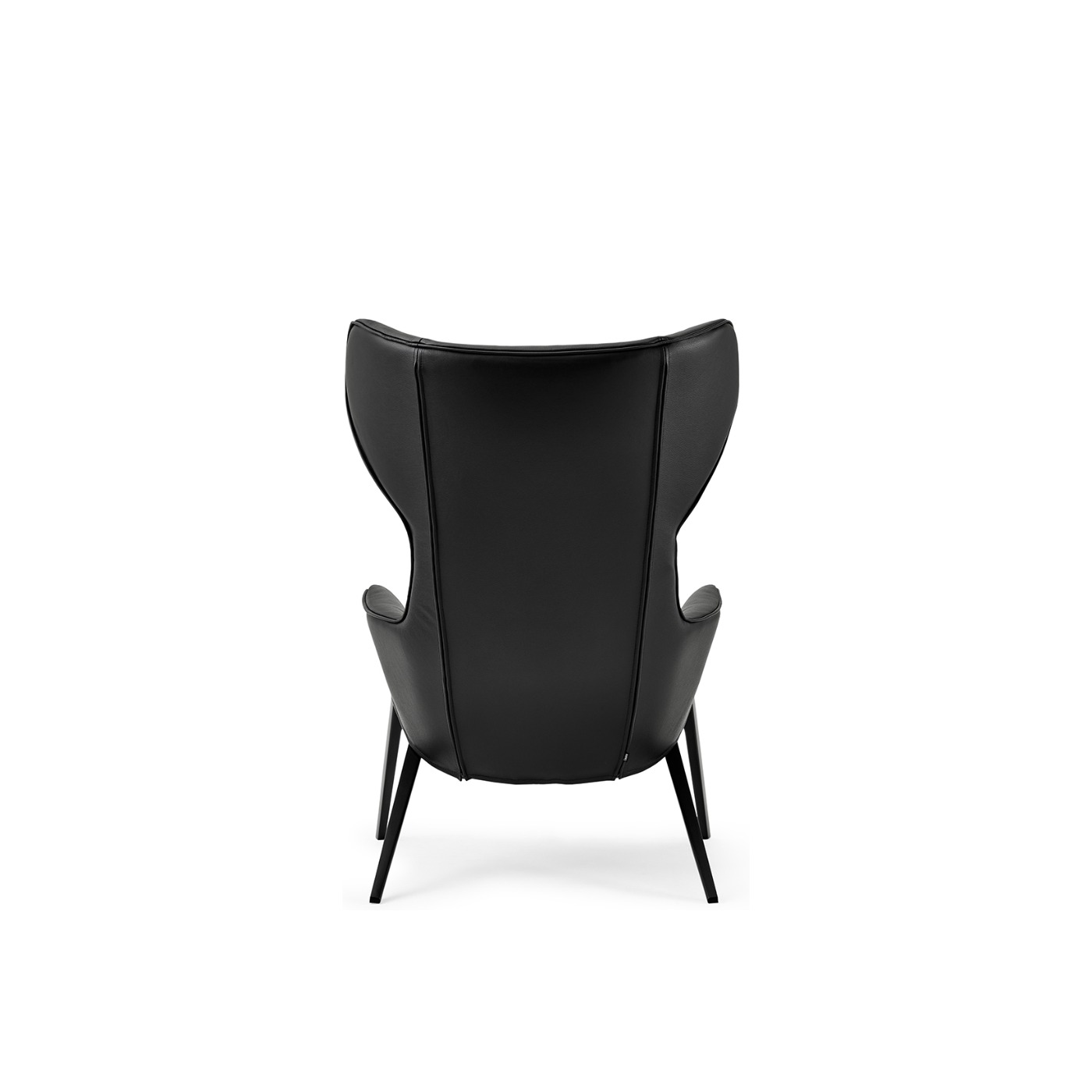 Detail back shot of the P22 lounge chair in Grafite