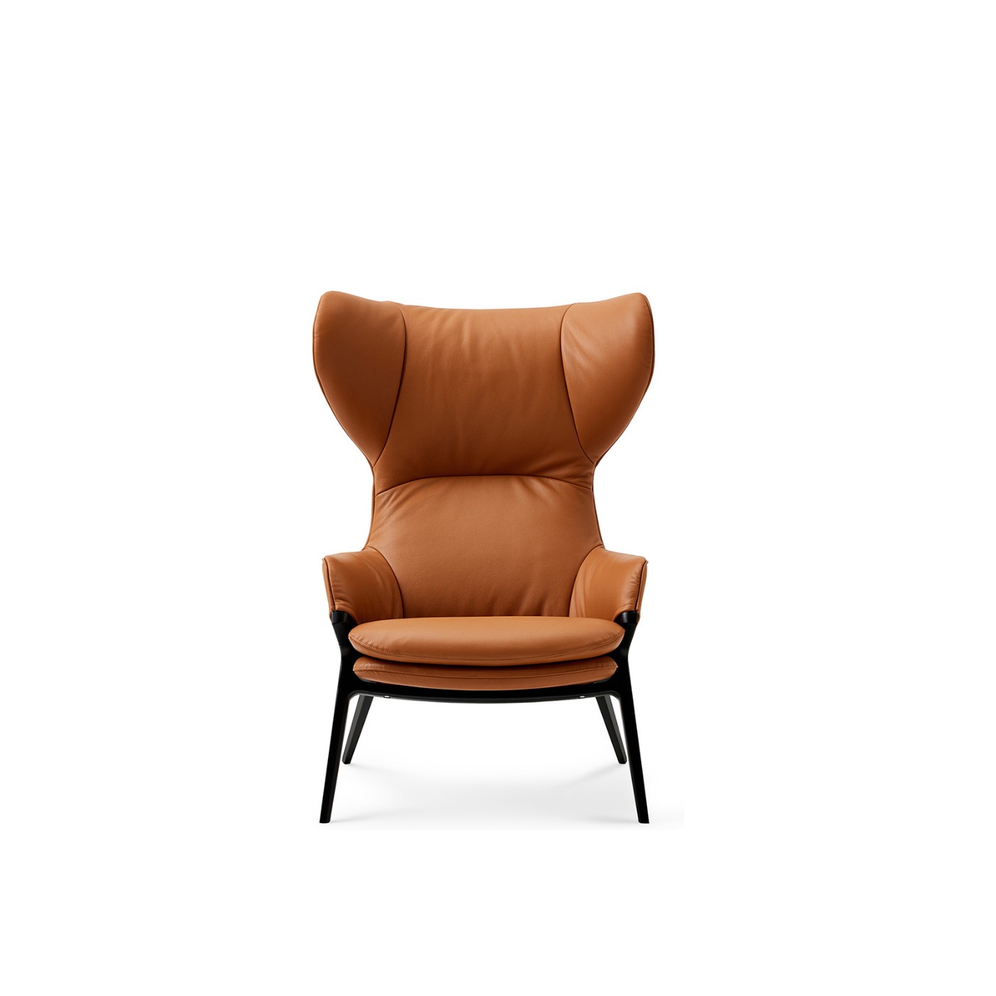 Detail front shot of the P22 lounge chair in Ambra