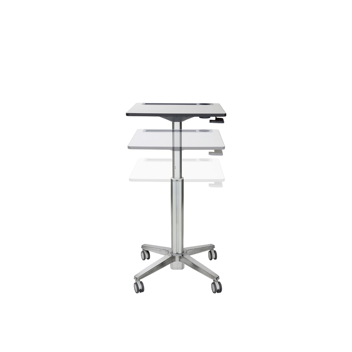 Haworth Mobile Cart Accessories adjustable height and steel base with wheels
