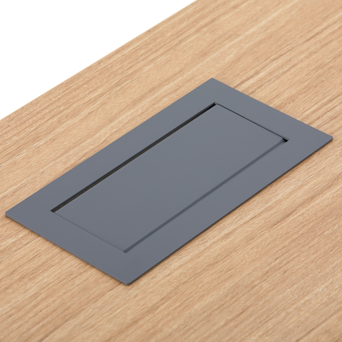 Haworth Collaborative Power Accessories power port built into wooden table 