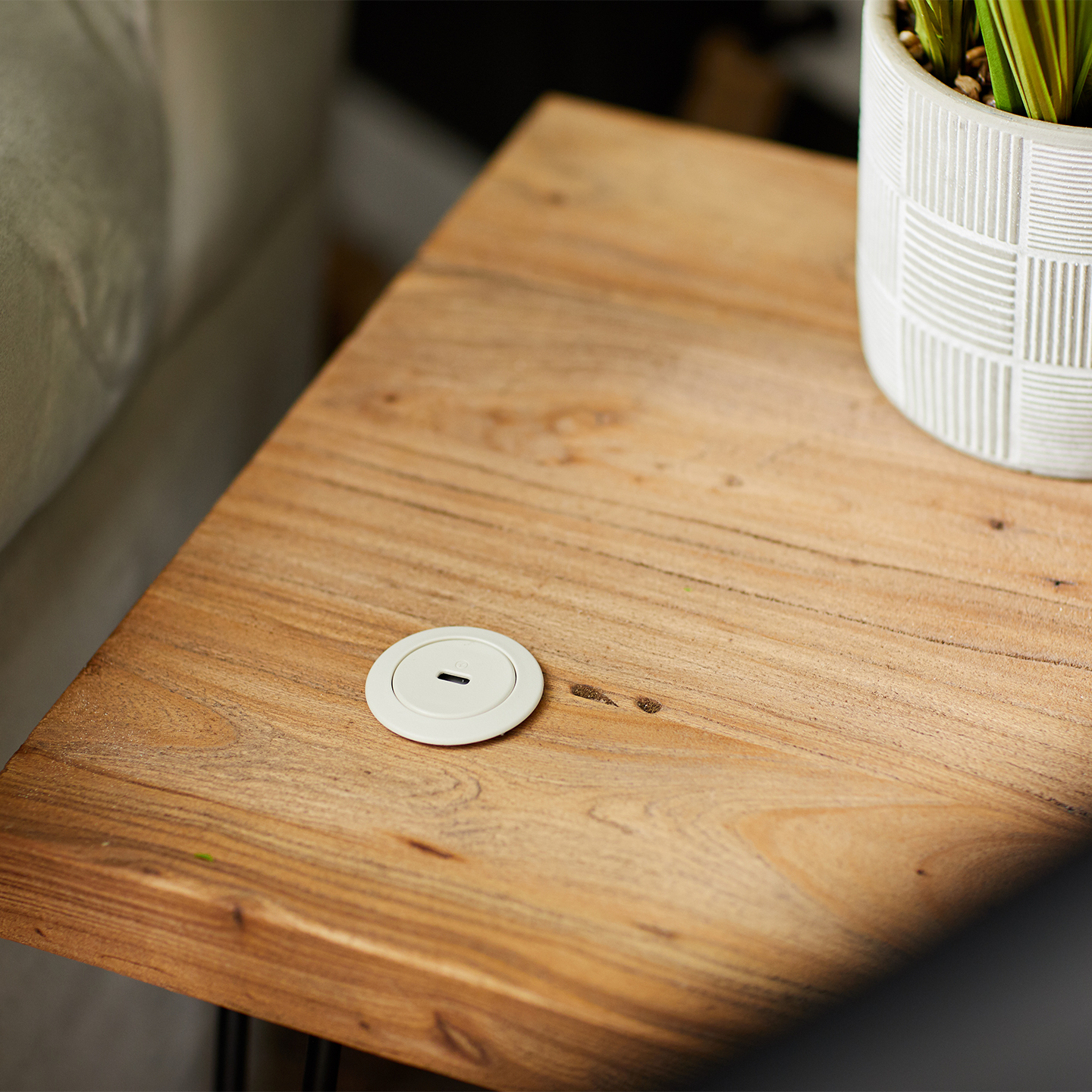 Haworth Collaborative Power Accessories charging port set on side table for usb