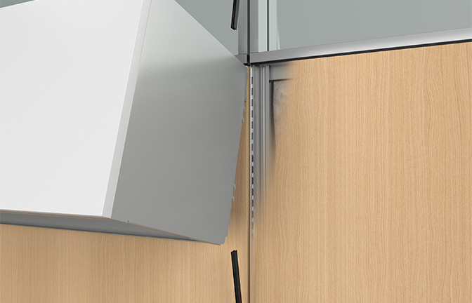 Haworth furniture integration parts in Enclose