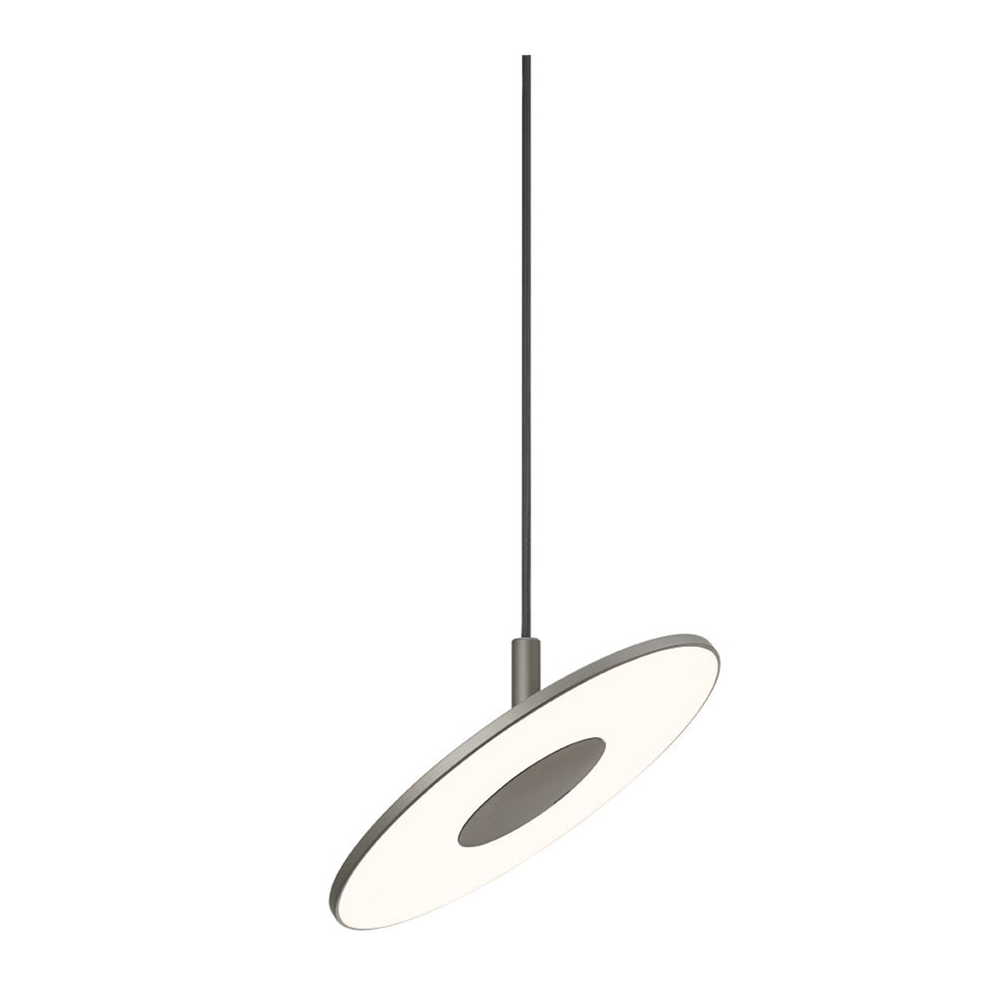 Haworth Circa Lighting being hung from wire in grey color