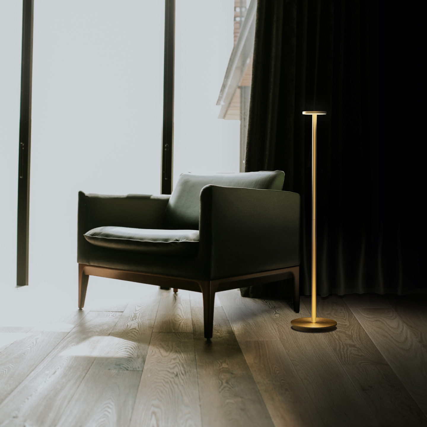 Luci lamp creates a zone of warm-dim illumination that suits all aspects of daily life.