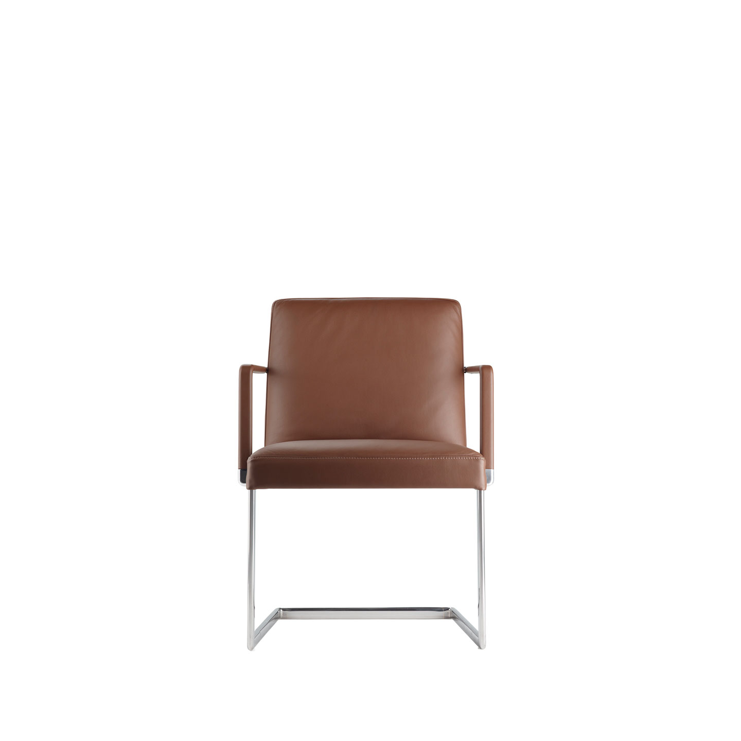 Haworth Chancellor conference chair in brown leather front view