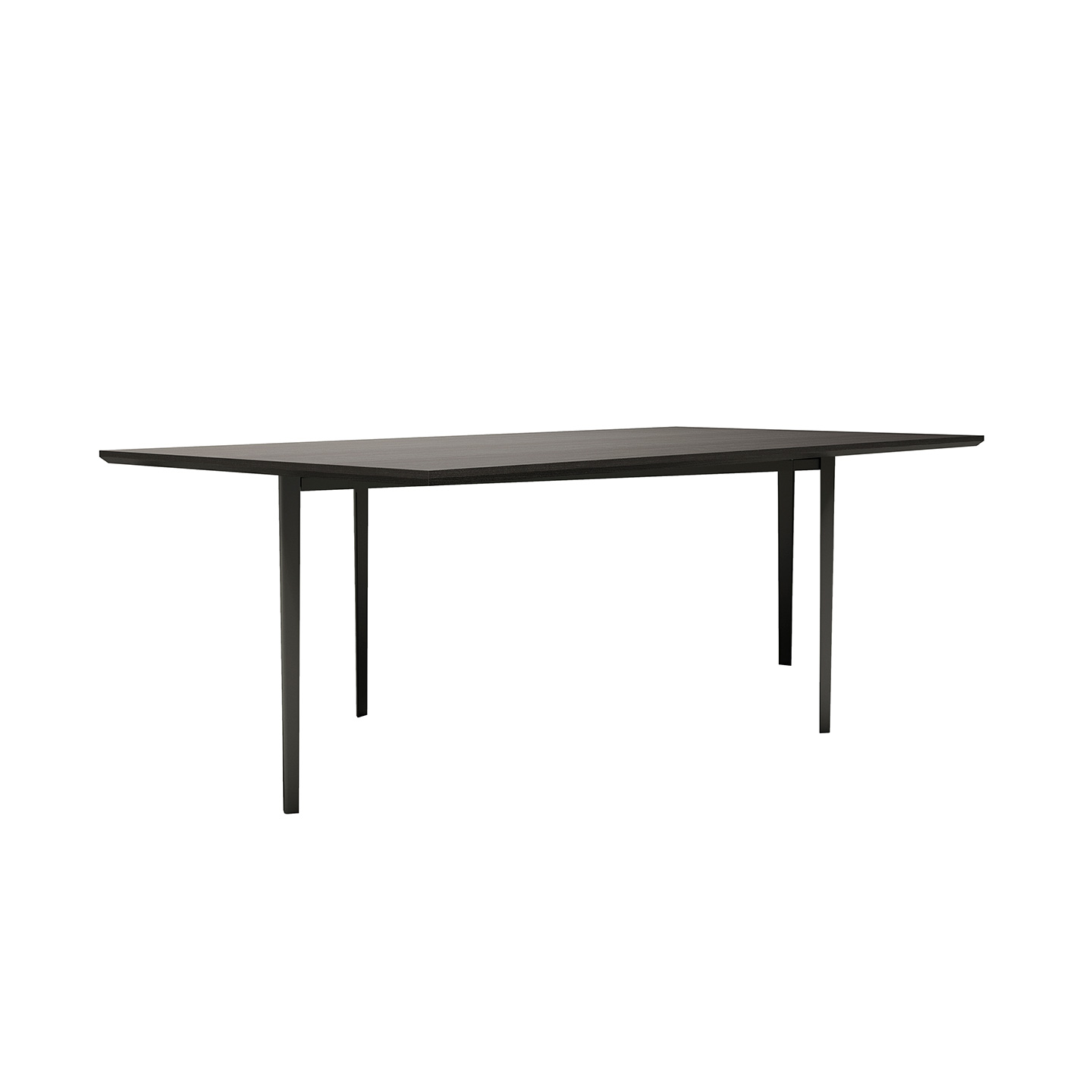 OpenUp meeting table is made of a base of laser-cut painted metal and a top in ash plywood.