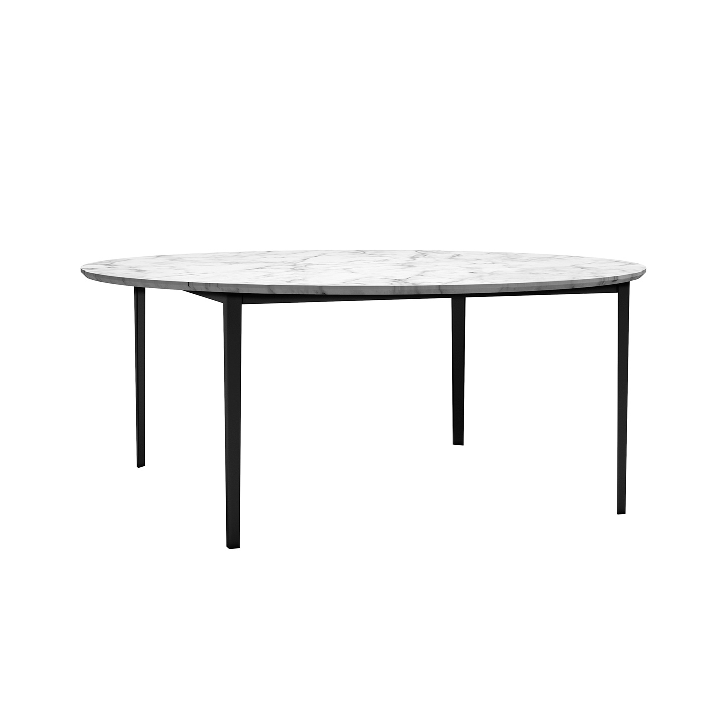 OpenUp meeting table is made of a base of laser-cut painted metal and a top in ash plywood.