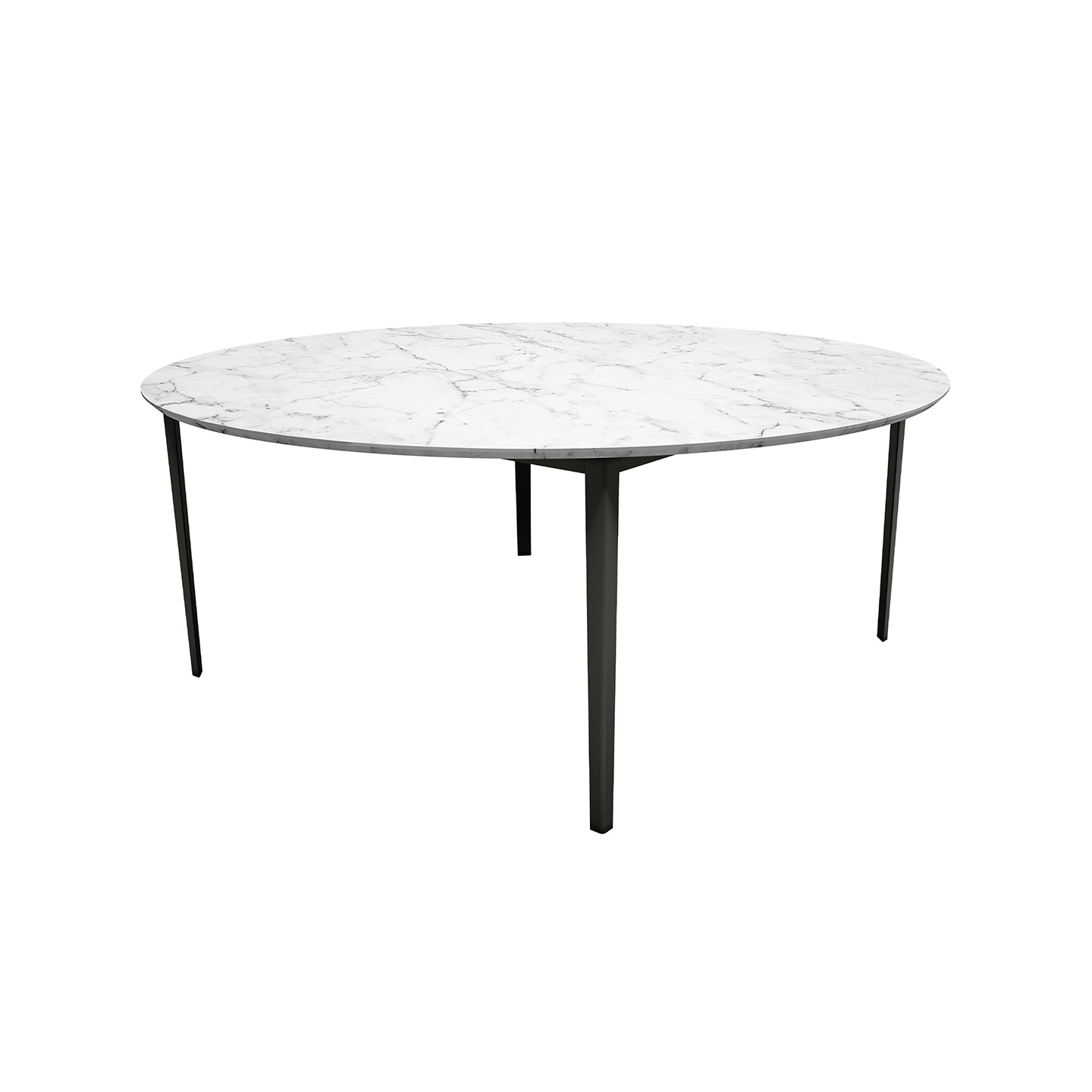 OpenUp meeting table is made of a base of laser-cut painted metal and a top in ash plywood.