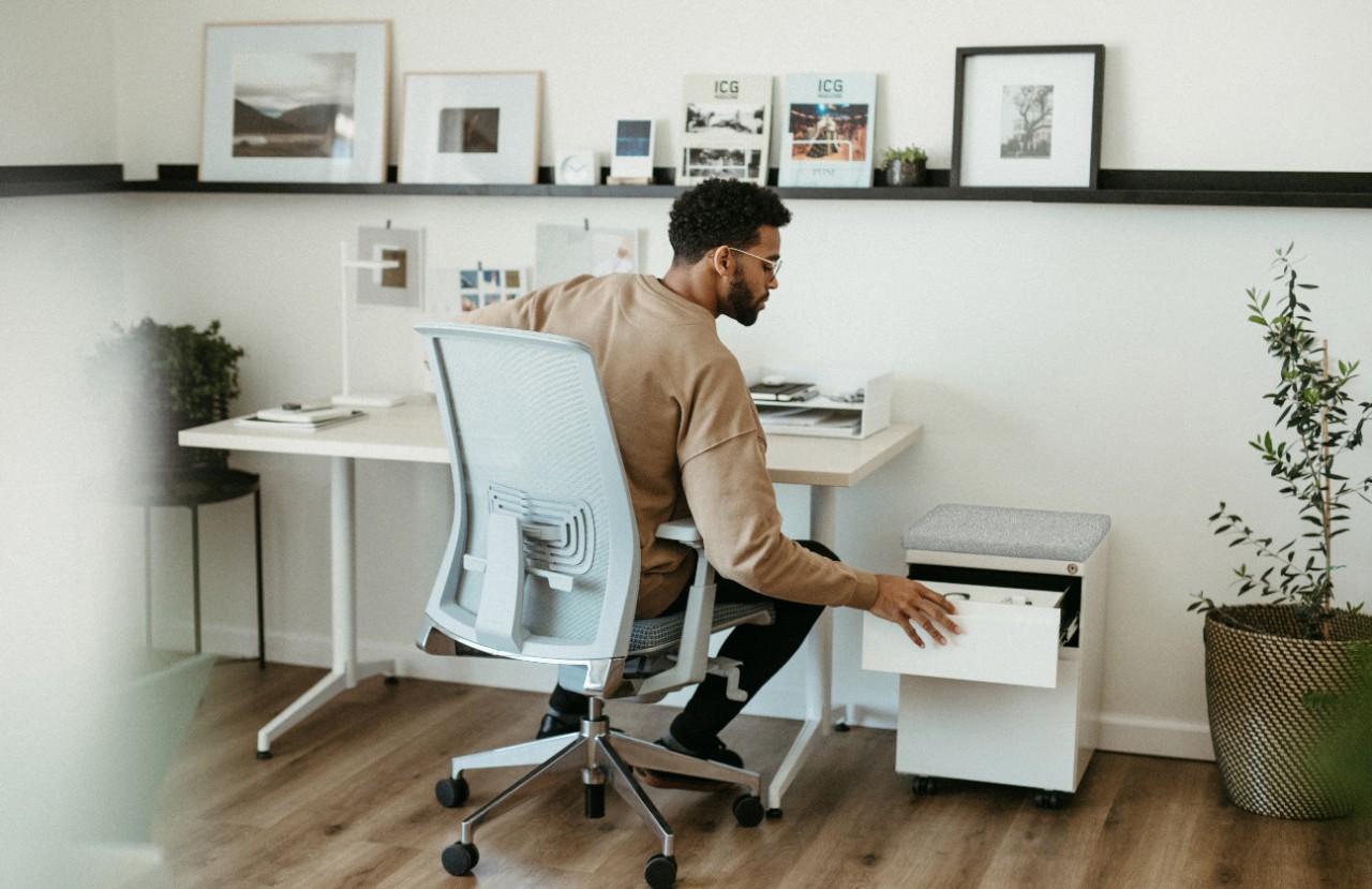 Haworth Very Task chairs in various colors and models in office spaces